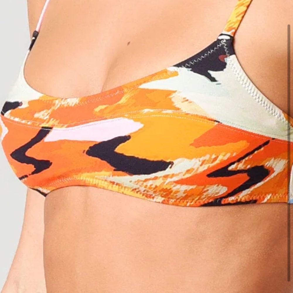 Solid and striped Colorful Camouflage bathing suit top - Picture 2 of 6